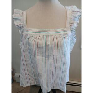 NWT Loft metallic thread tank top cotton Large‎